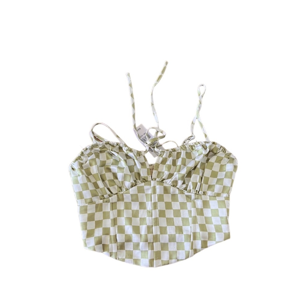 NWT Y2K Pacsun Green Checker Top